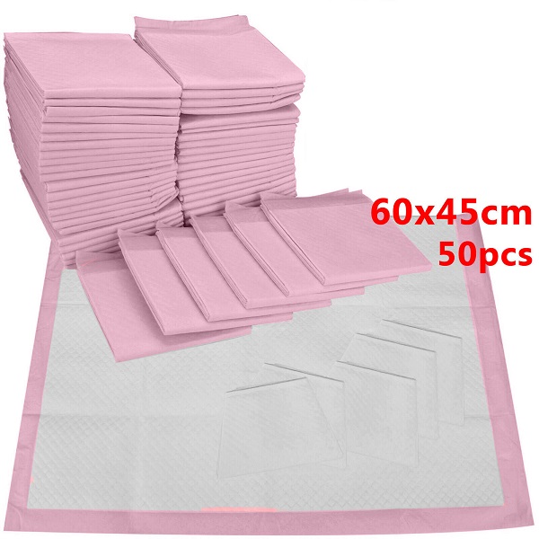 PACK OF 30 HEAVY DUTY PINK DOG PUPPY LARGE TRAINING WEE WEE PADS PAD FLOOR TOILET MATS 60 X 45CM